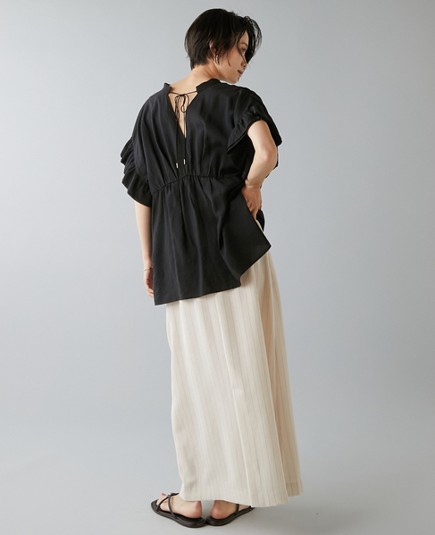 袖フリルブラウス 詳細画像 ブラック 10