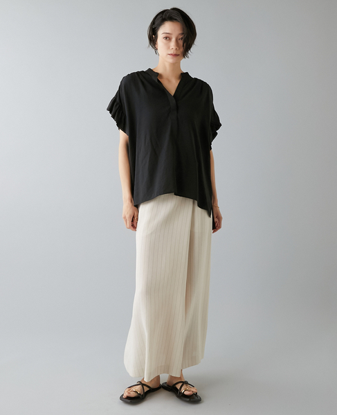 袖フリルブラウス 詳細画像 ブラック 5