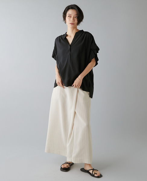 袖フリルブラウス 詳細画像 ブラック 6