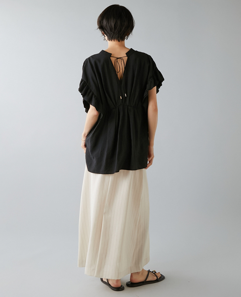 袖フリルブラウス 詳細画像 ブラック 9