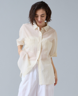 コットンオーガンジーシアーシャツ