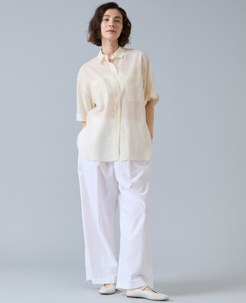 コットンオーガンジーシアーシャツ 詳細画像 オフホワイト 3