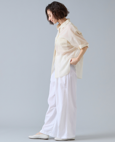 コットンオーガンジーシアーシャツ 詳細画像 オフホワイト 5