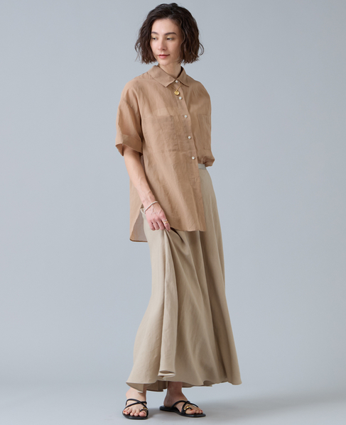 コットンオーガンジーシアーシャツ 詳細画像 ベージュ 4
