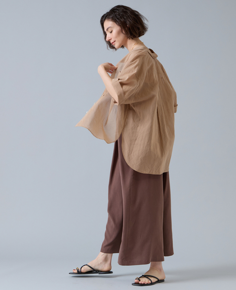コットンオーガンジーシアーシャツ 詳細画像 ベージュ 7