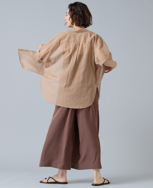 コットンオーガンジーシアーシャツ 詳細画像 ベージュ 8