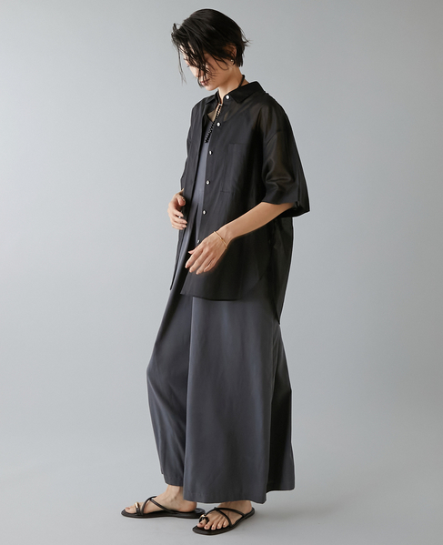 コットンオーガンジーシアーシャツ 詳細画像 ブラック 5