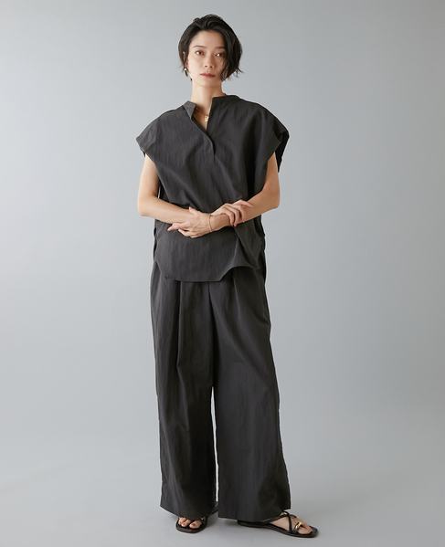 高機能素材スキッパーシャツ 詳細画像 チャコールグレー 4