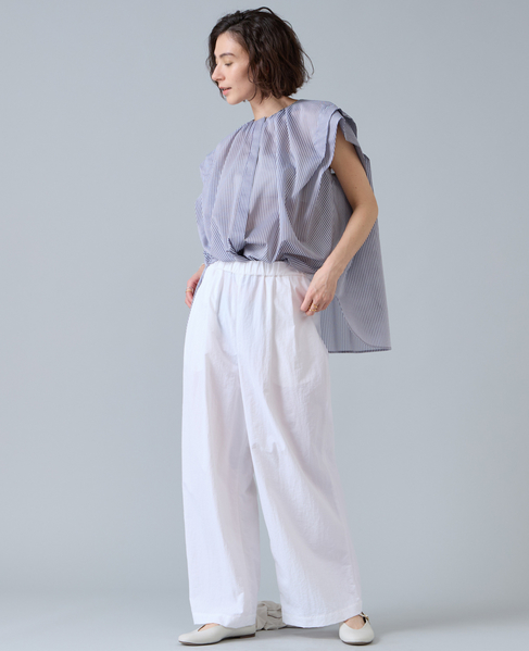 シアーフリルブラウス 詳細画像 ネイビー&times;ホワイト 4