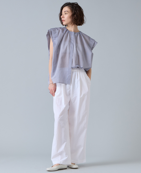 シアーフリルブラウス 詳細画像 ネイビー&times;ホワイト 5