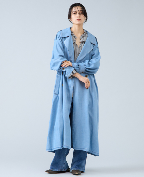 テンセルデニムAライントレンチコート 詳細画像 インディゴブルー 1