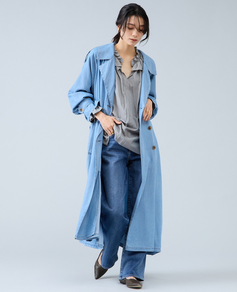 テンセルデニムAライントレンチコート 詳細画像 インディゴブルー 2