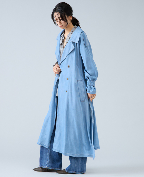 テンセルデニムAライントレンチコート 詳細画像 インディゴブルー 3