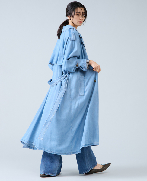 テンセルデニムAライントレンチコート 詳細画像 インディゴブルー 5