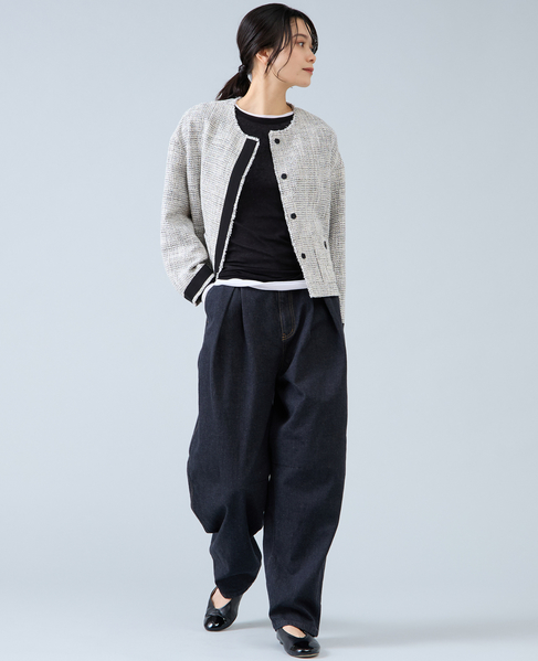 ノーカラーツイードジャケット 詳細画像 ホワイト×ブラック 12