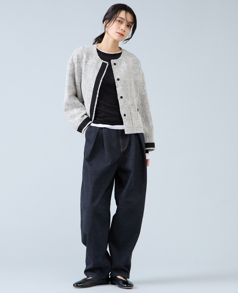 ノーカラーツイードジャケット 詳細画像 ホワイト×ブラック 13