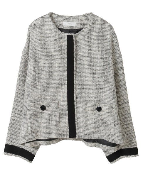 ノーカラーツイードジャケット 詳細画像 ホワイト×ブラック 19