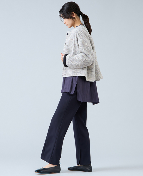 ノーカラーツイードジャケット 詳細画像 ホワイト×ブラック 3