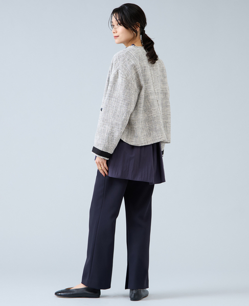 ノーカラーツイードジャケット 詳細画像 ホワイト×ブラック 4