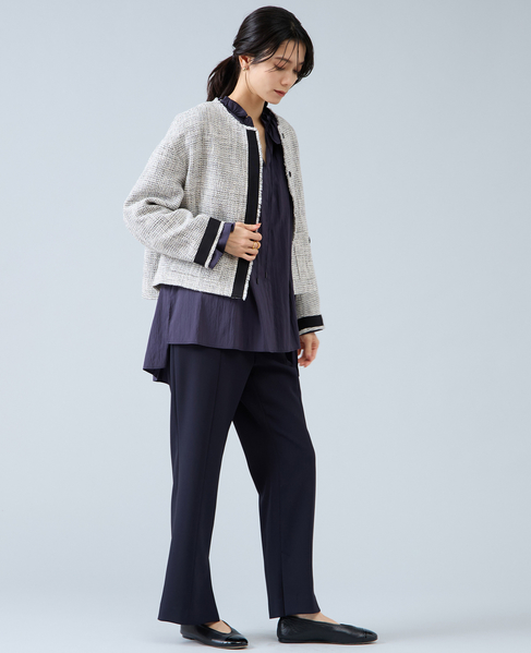 ノーカラーツイードジャケット 詳細画像 ホワイト×ブラック 7