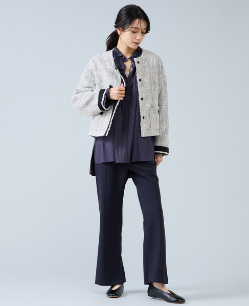 ノーカラーツイードジャケット 詳細画像 ホワイト×ブラック 9