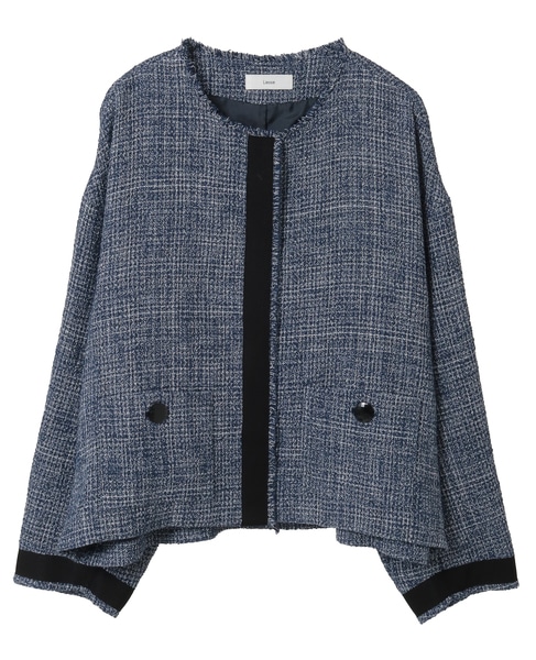 ノーカラーツイードジャケット 詳細画像 ホワイト×ネイビー 10