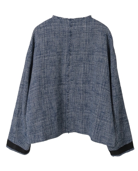 ノーカラーツイードジャケット 詳細画像 ホワイト×ネイビー 11