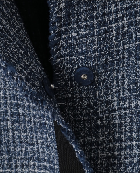 ノーカラーツイードジャケット 詳細画像 ホワイト×ネイビー 16