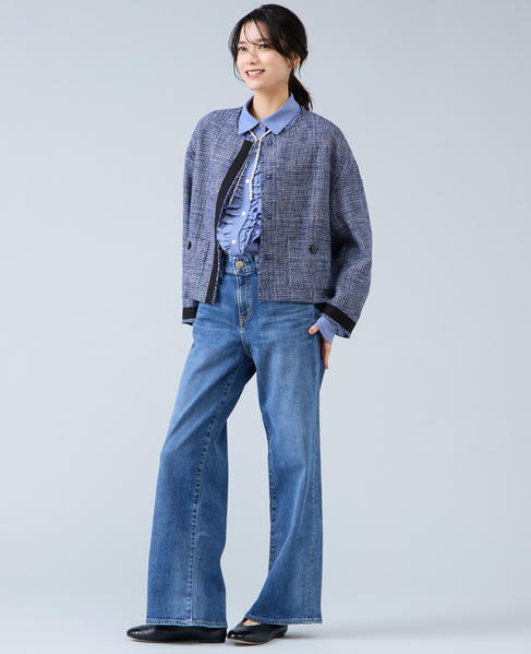 ノーカラーツイードジャケット 詳細画像 ホワイト×ネイビー 6