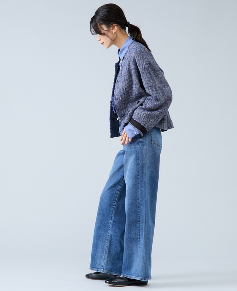 ノーカラーツイードジャケット 詳細画像 ホワイト×ネイビー 7