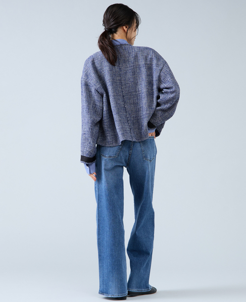 ノーカラーツイードジャケット 詳細画像 ホワイト×ネイビー 9