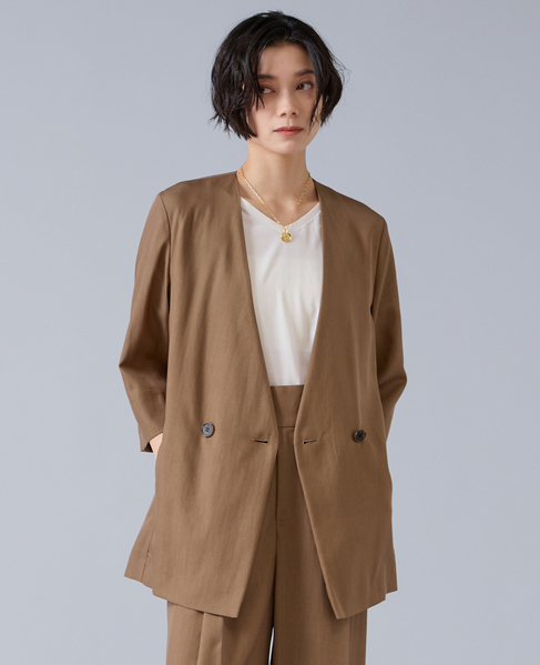 テンセルナイロンVカラージャケット 詳細画像 モカ 1