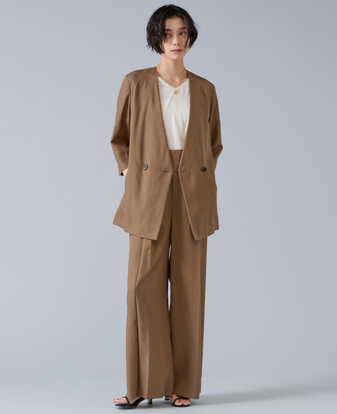 テンセルナイロンVカラージャケット 詳細画像 モカ 2