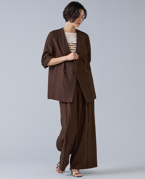 テンセルナイロンVカラージャケット 詳細画像 ブラウン 2