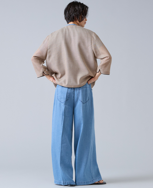 麻調バイカラーメッシュジャケット 詳細画像 生成り 7