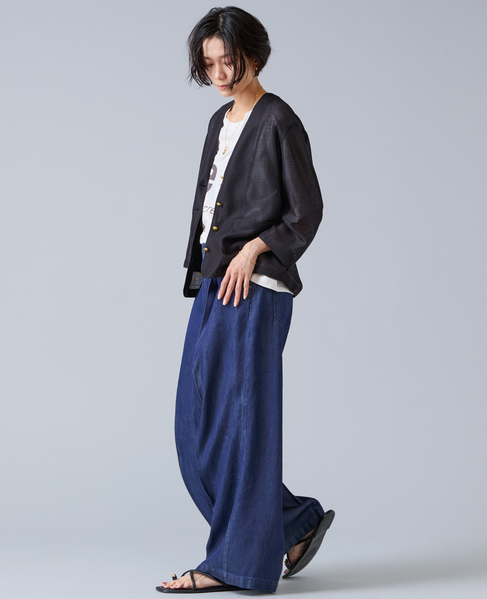 麻調バイカラーメッシュジャケット 詳細画像 ネイビー 4