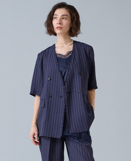 麻調ハーフスリーブジャケット