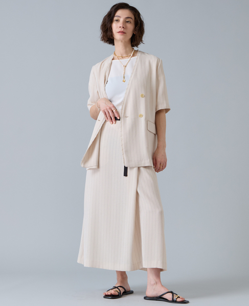麻調ハーフスリーブジャケット 詳細画像 アイボリー 10
