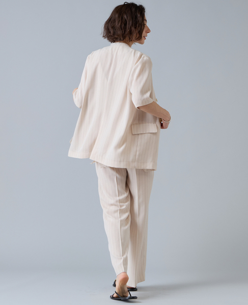 麻調ハーフスリーブジャケット 詳細画像 アイボリー 9