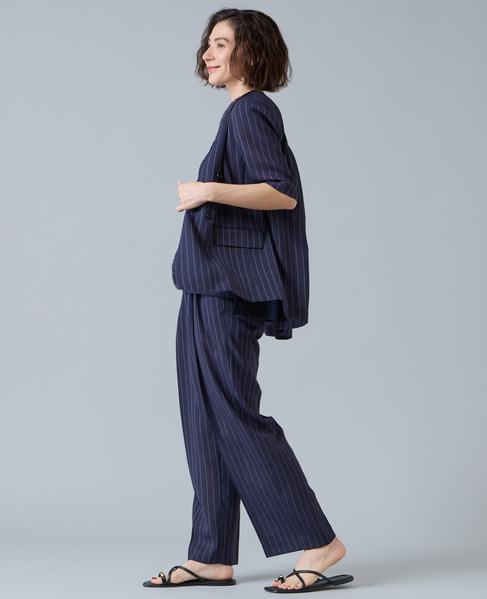 麻調ハーフスリーブジャケット 詳細画像 ネイビー 4