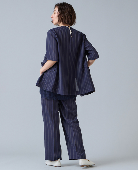 麻調ハーフスリーブジャケット 詳細画像 ネイビー 5