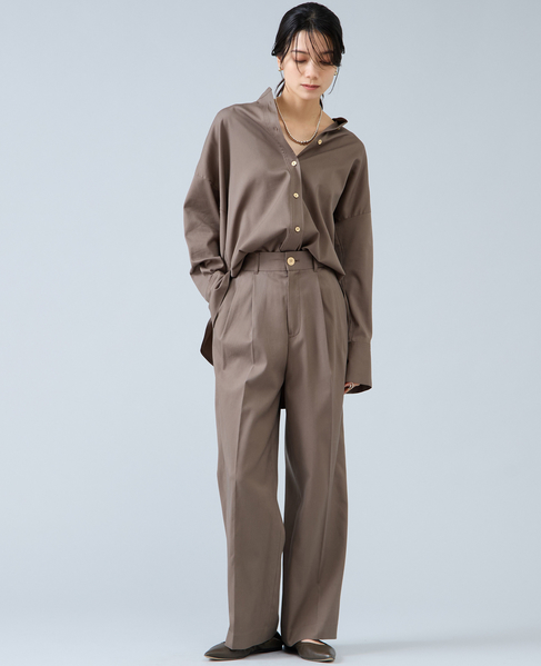 ワイドストレートパンツ 詳細画像 カーキ 2