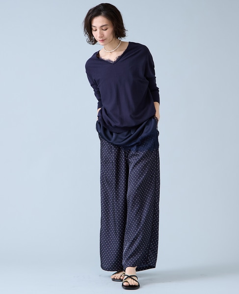 サイドラインイージーパンツ 詳細画像 ネイビードット 10