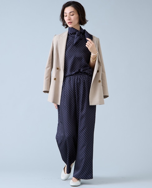 サイドラインイージーパンツ 詳細画像 ネイビードット 3