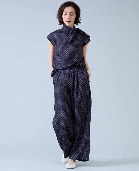 サイドラインイージーパンツ 詳細画像 ネイビードット 5