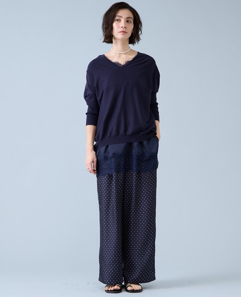 サイドラインイージーパンツ 詳細画像 ネイビードット 9