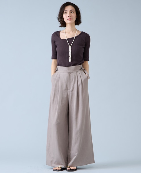ワイドレッグパンツ 詳細画像 モカ 12