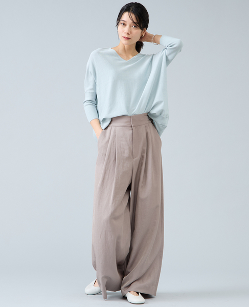 ワイドレッグパンツ 詳細画像 モカ 17
