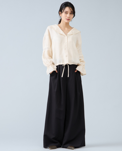 ワイドレッグパンツ 詳細画像 ブラック 3