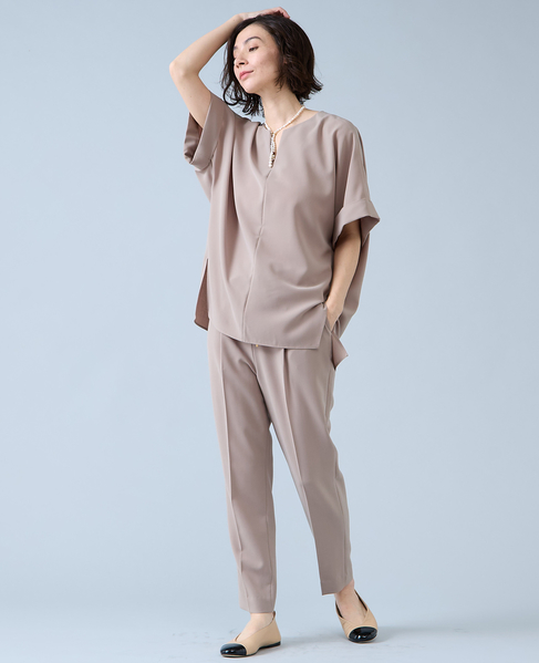 ドロストテーパードパンツ 詳細画像 モカ 8